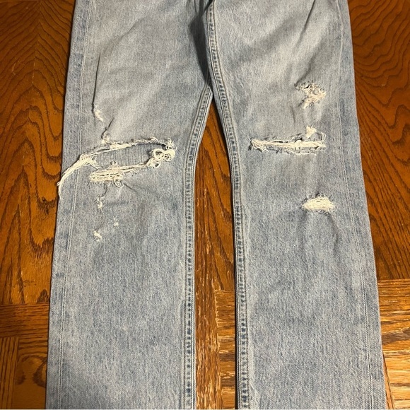 AGOLDE Jaime Button Fly Distressed Classic High Rise Straight Ankle Jeans Sz 27 - Picture 5 of 15